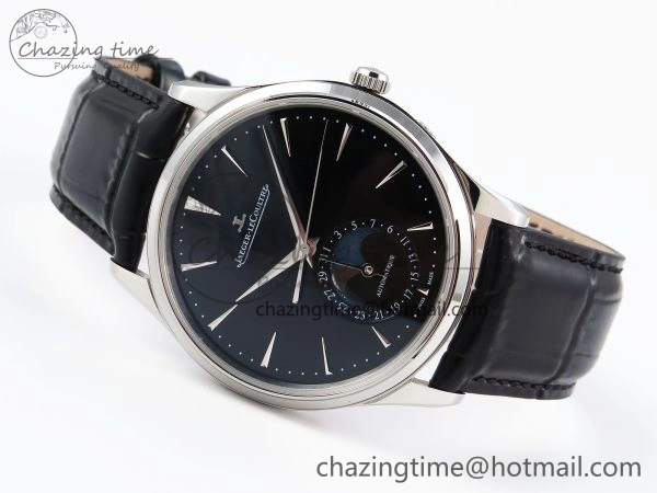 MASTER ULTRA THIN MOON SS APSF 1:1 BEST EDITION BLACK DIAL ON BLACK LEATHER STRAP SA925 SUPER CLONE OnTrend 7411
