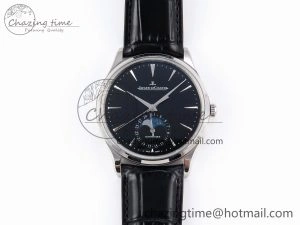 MASTER ULTRA THIN MOON SS APSF 1:1 BEST EDITION BLACK DIAL ON BLACK LEATHER STRAP SA925 SUPER CLONE OnTrend 7411