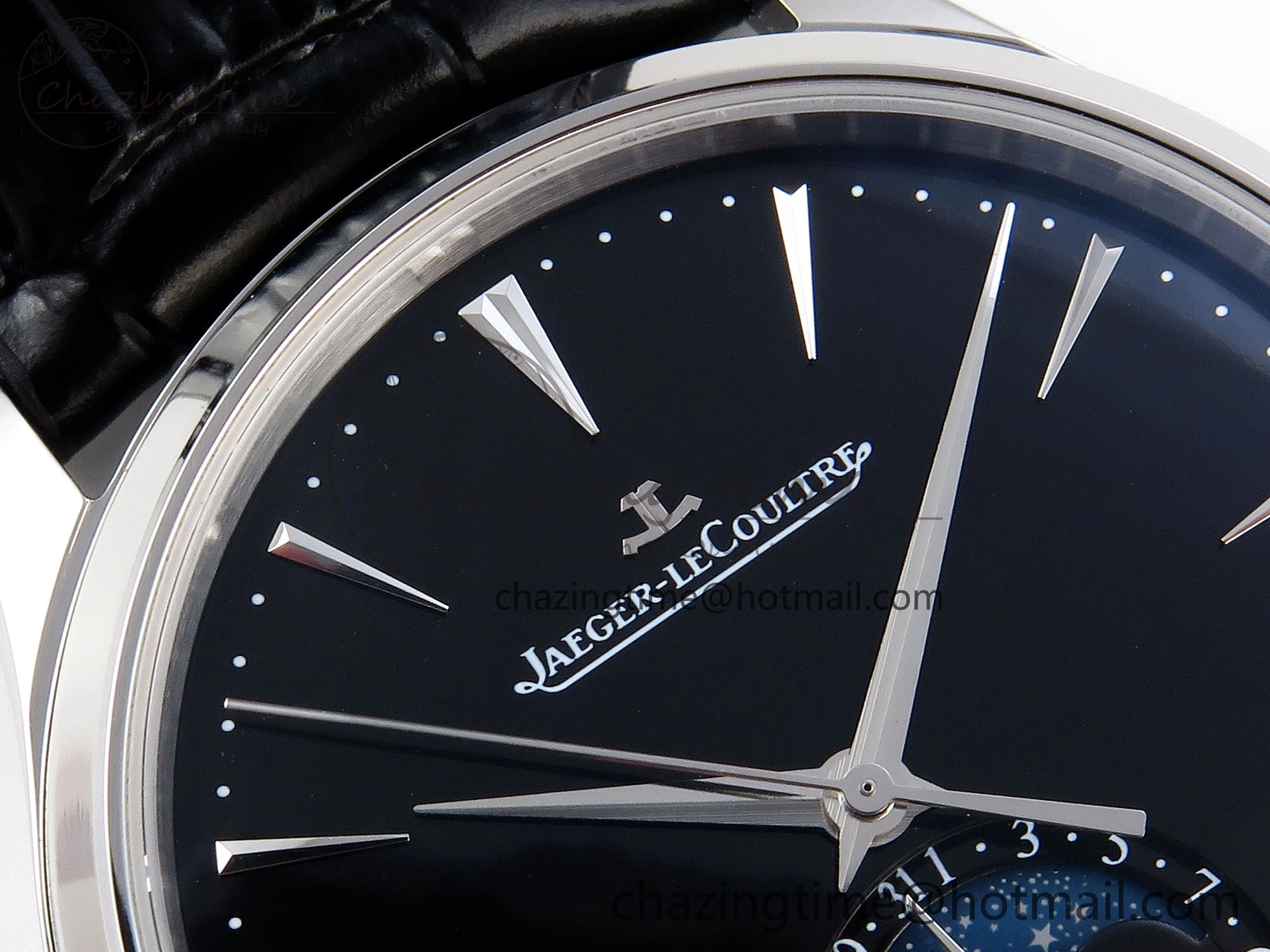 MASTER ULTRA THIN MOON SS APSF 1:1 BEST EDITION BLACK DIAL ON BLACK LEATHER STRAP SA925 SUPER CLONE OnTrend 7411