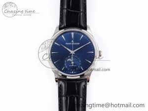 MASTER ULTRA THIN MOON SS APSF 1:1 BEST EDITION BLUE DIAL ON BLACK LEATHER STRAP SA925 SUPER CLONE Flexible 7412
