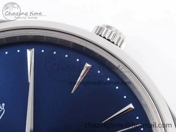 MASTER ULTRA THIN MOON SS APSF 1:1 BEST EDITION BLUE DIAL ON BLACK LEATHER STRAP SA925 SUPER CLONE Flexible 7412