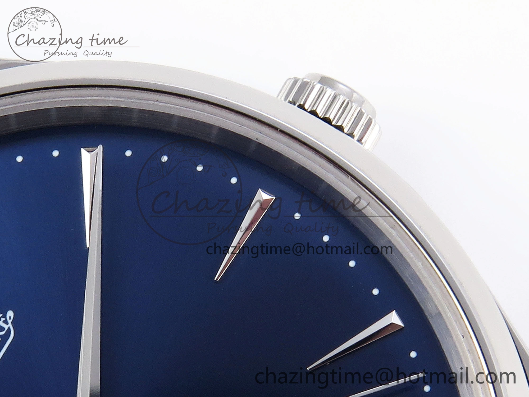 MASTER ULTRA THIN MOON SS APSF 1:1 BEST EDITION BLUE DIAL ON BLACK LEATHER STRAP SA925 SUPER CLONE Flexible 7412