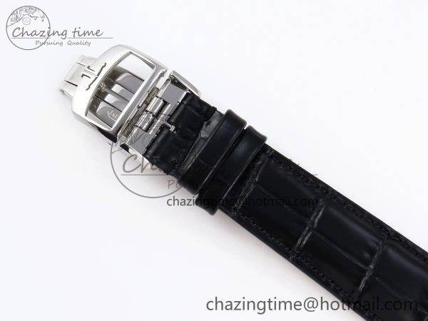 Classic MASTER ULTRA THIN MOON SS APSF 1:1 BEST EDITION SILVER DIAL ON BLACK LEATHER STRAP SA925 SUPER CLONE 7413
