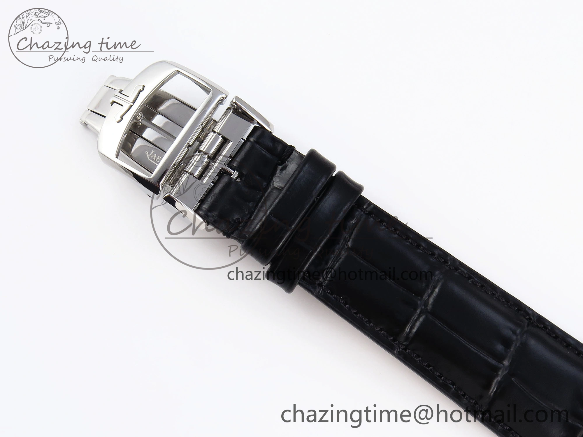Classic MASTER ULTRA THIN MOON SS APSF 1:1 BEST EDITION SILVER DIAL ON BLACK LEATHER STRAP SA925 SUPER CLONE 7413