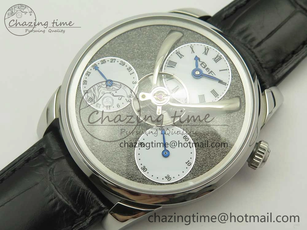 MB&F Legacy Machine Split Escapement CYF Best Edition Gray Dial On Black Leather Strap SoftTouch 7598