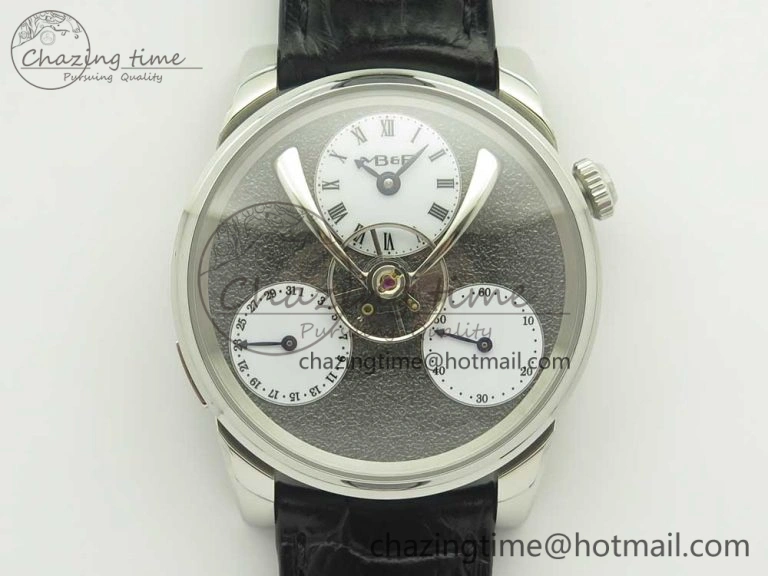 MB&F Legacy Machine Split Escapement CYF Best Edition Gray Dial On Black Leather Strap SoftTouch 7598