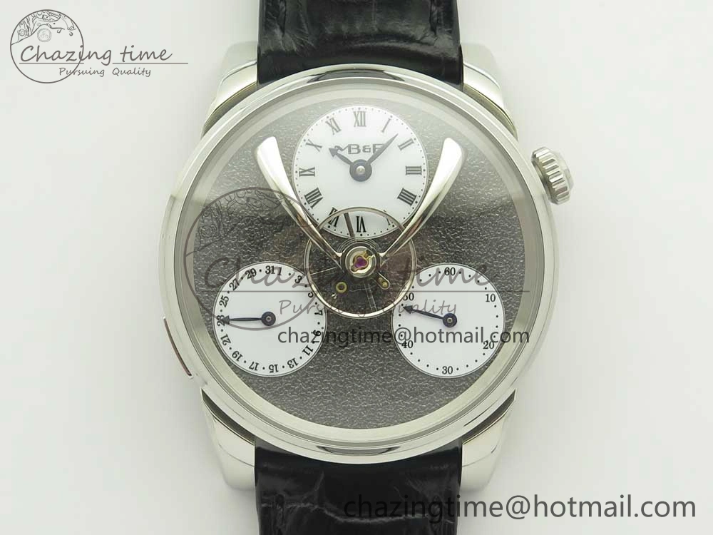 MB&F Legacy Machine Split Escapement CYF Best Edition Gray Dial On Black Leather Strap SoftTouch 7598
