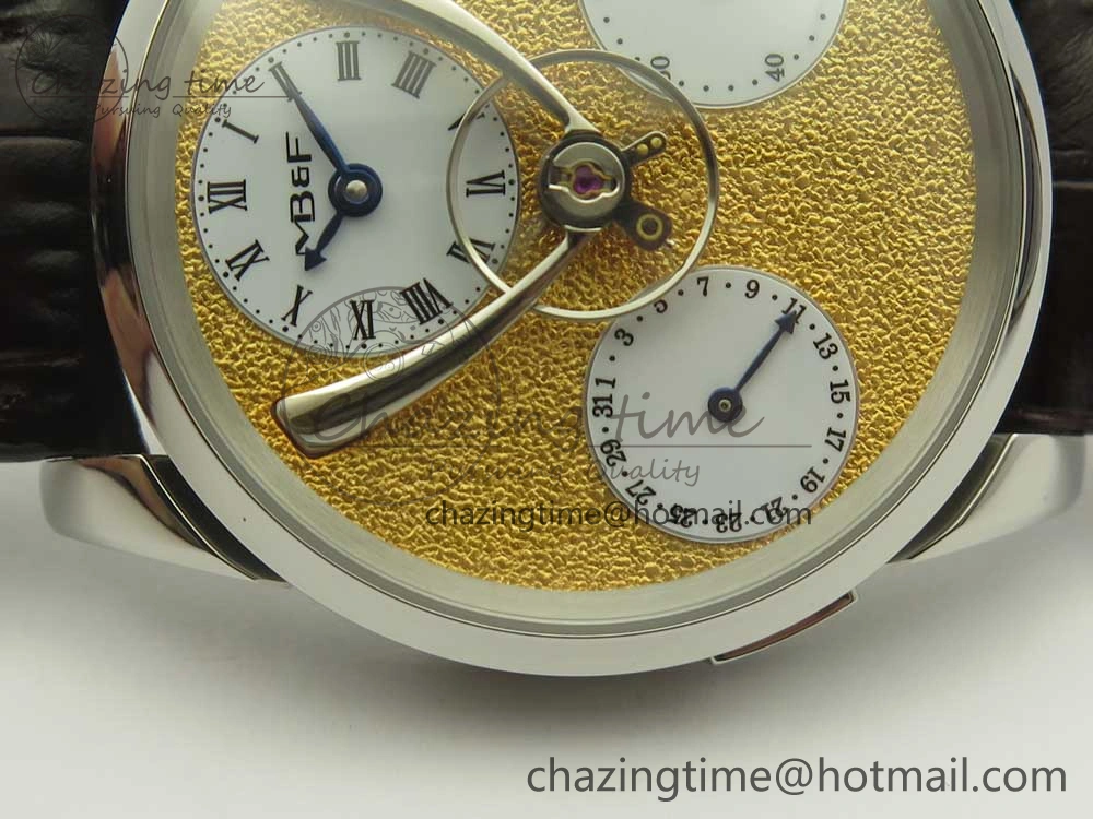 Bold MB&F Legacy Machine Split Escapement CYF Best Edition YG Dial On Black Leather Strap 7599
