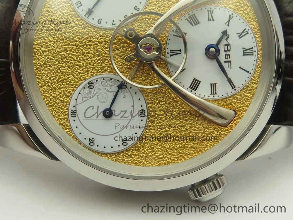 Bold MB&F Legacy Machine Split Escapement CYF Best Edition YG Dial On Black Leather Strap 7599