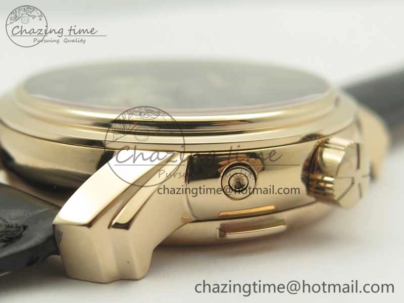 Efficient Malte Dual Time Regulator RG K11 Maker Black Dial on Black Leather Strap A23J 9956