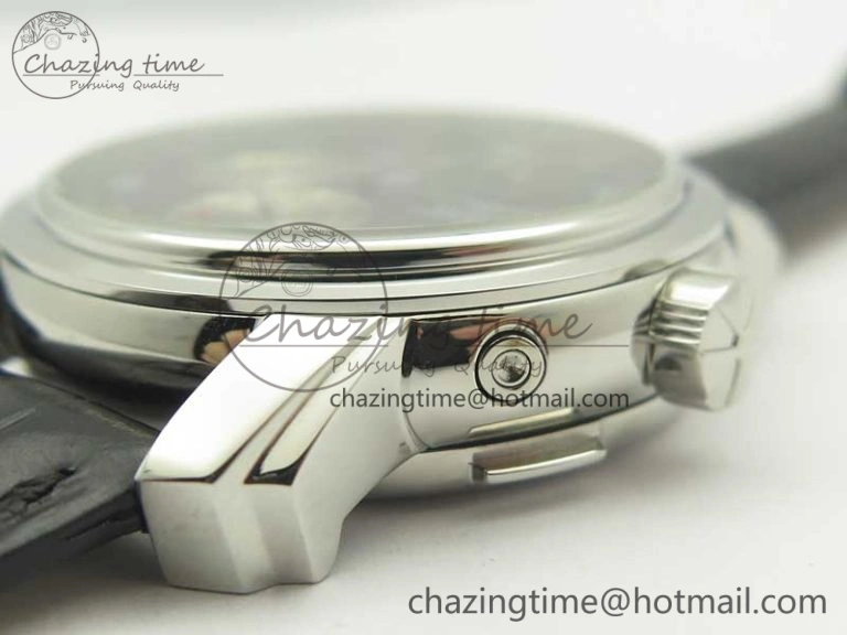 Malte Dual Time Regulator SS K11 Maker Black Dial on Black Leather Strap A23J Compact 9954