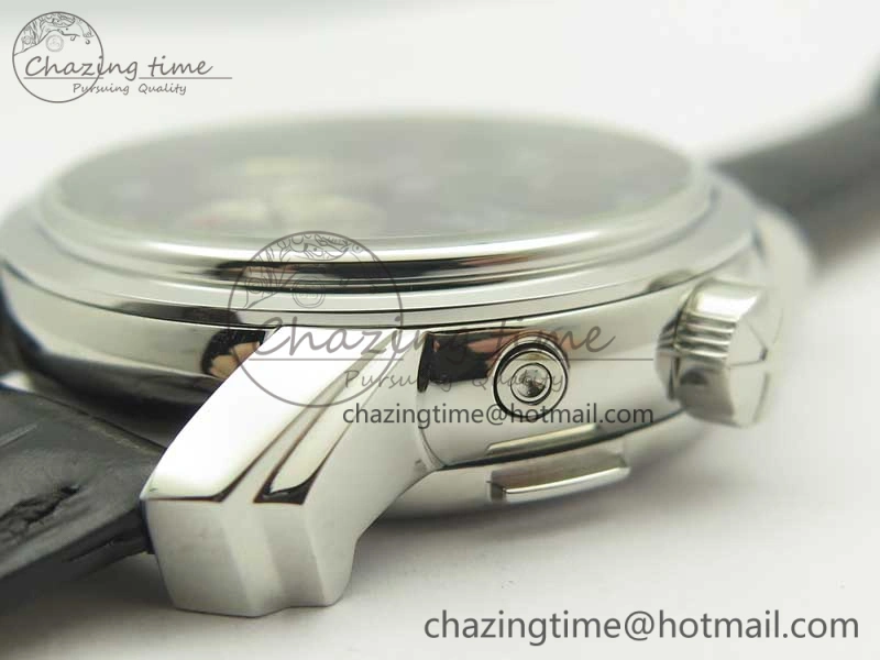Malte Dual Time Regulator SS K11 Maker Black Dial on Black Leather Strap A23J Compact 9954