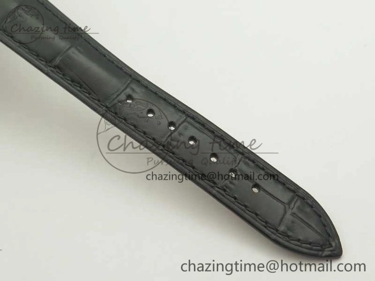 Malte Dual Time Regulator SS K11 Maker Black Dial on Black Leather Strap A23J Compact 9954