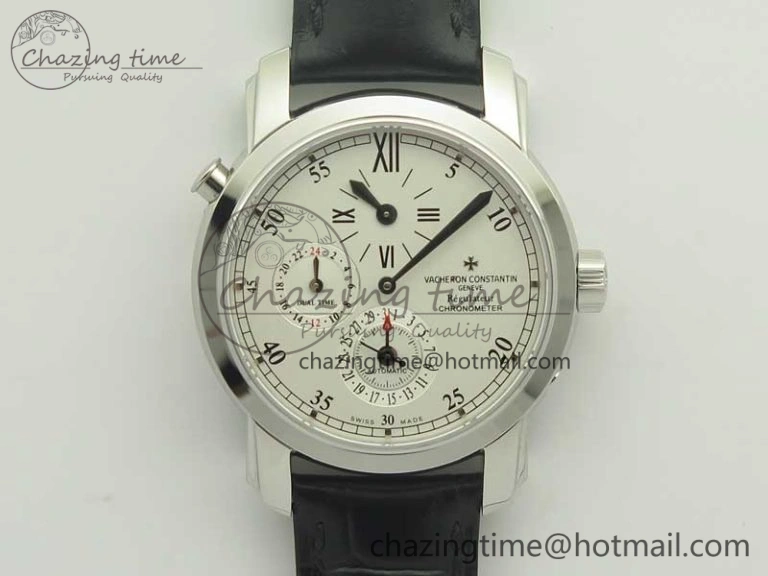 Minimalist Malte Dual Time Regulator SS K11 Maker White Dial on Black Leather Strap A23J 9952