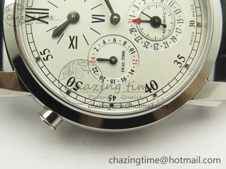 Minimalist Malte Dual Time Regulator SS K11 Maker White Dial on Black Leather Strap A23J 9952
