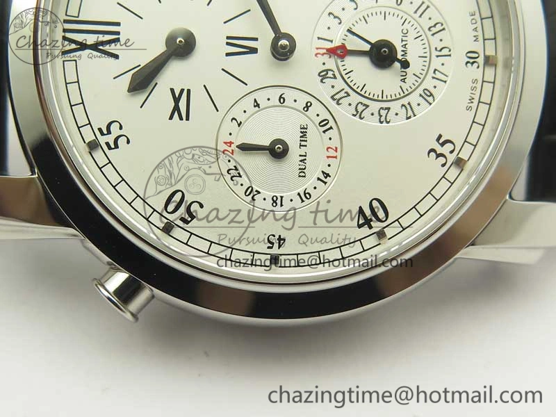 Minimalist Malte Dual Time Regulator SS K11 Maker White Dial on Black Leather Strap A23J 9952
