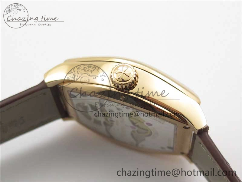 Malte Tourbillon RG VCR Best Edition White Dial on Black Croco Leather Strap Snug 9905