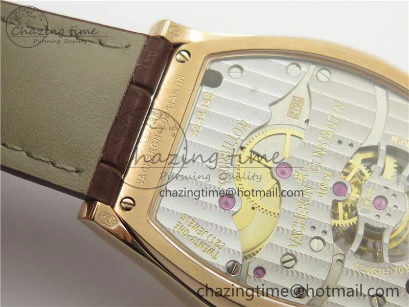 Malte Tourbillon RG VCR Best Edition White Dial on Black Croco Leather Strap Snug 9905