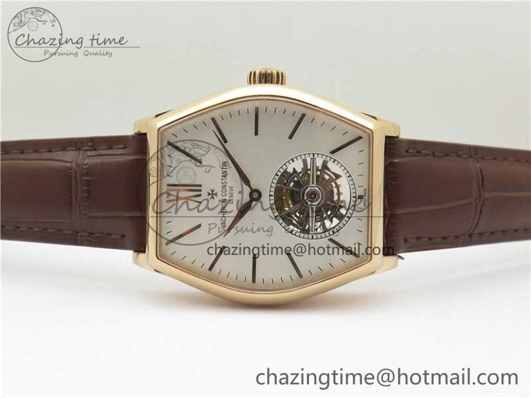 Malte Tourbillon RG VCR Best Edition White Dial on Black Croco Leather Strap Snug 9905