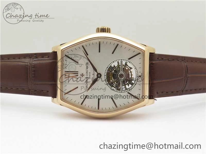 Malte Tourbillon RG VCR Best Edition White Dial on Black Croco Leather Strap Snug 9905