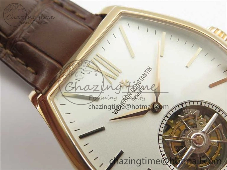 Malte Tourbillon RG VCR Best Edition White Dial on Black Croco Leather Strap Snug 9905