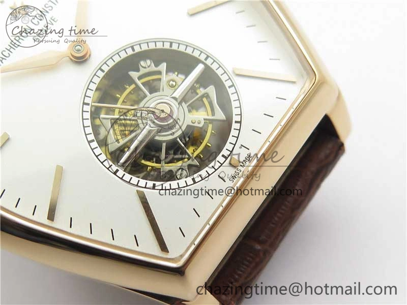 Malte Tourbillon RG VCR Best Edition White Dial on Black Croco Leather Strap Snug 9905