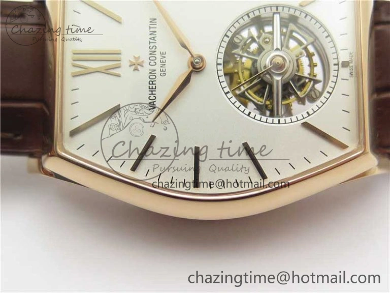 Malte Tourbillon RG VCR Best Edition White Dial on Black Croco Leather Strap Snug 9905