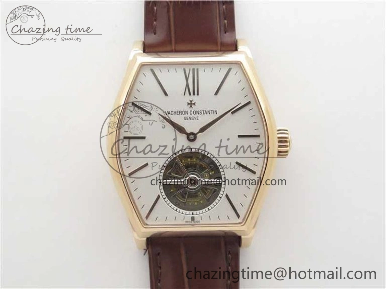 Malte Tourbillon RG VCR Best Edition White Dial on Black Croco Leather Strap Snug 9905