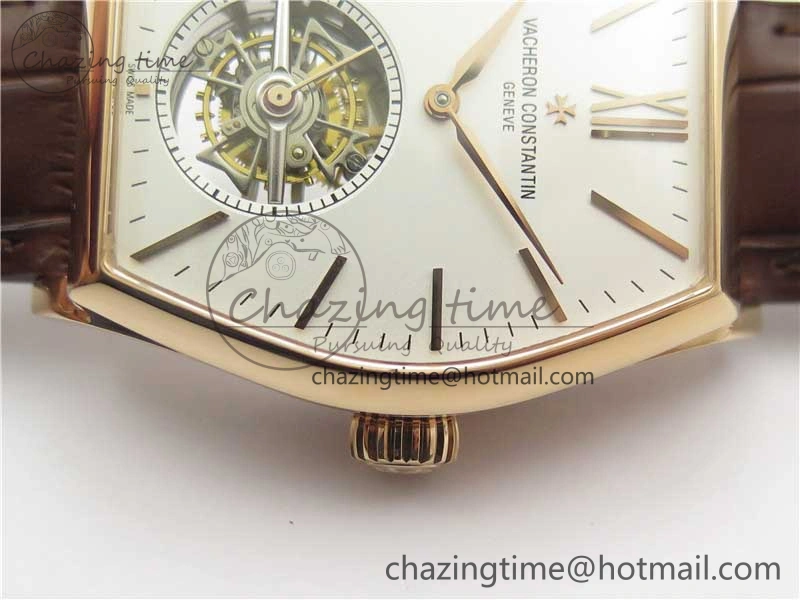 Malte Tourbillon RG VCR Best Edition White Dial on Black Croco Leather Strap Snug 9905