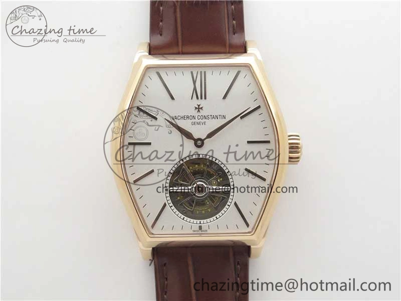 Malte Tourbillon RG VCR Best Edition White Dial on Black Croco Leather Strap Snug 9905