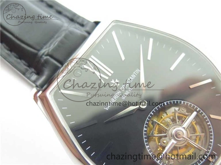Sustainable Malte Tourbillon SS VCR Best Edition Black Dial on Black Croco Leather Strap 9908