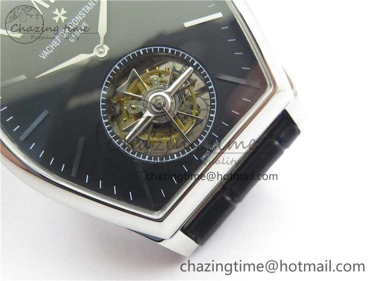Sustainable Malte Tourbillon SS VCR Best Edition Black Dial on Black Croco Leather Strap 9908