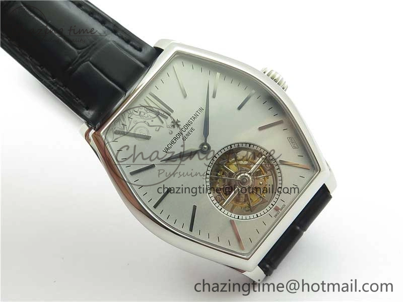 Malte Tourbillon SS VCR Best Edition Gray Dial on Black Croco Leather Strap Elegant 9907