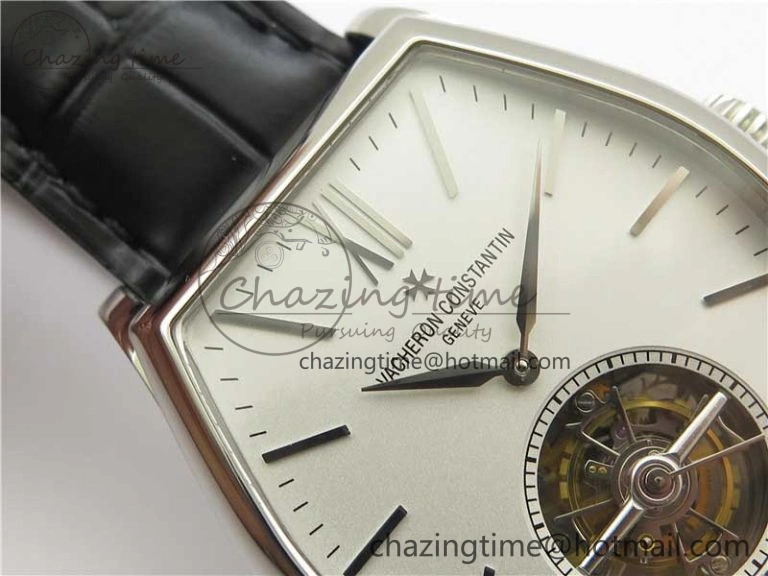 Sporty Malte Tourbillon SS VCR Best Edition White Dial on Black Croco Leather Strap 9915