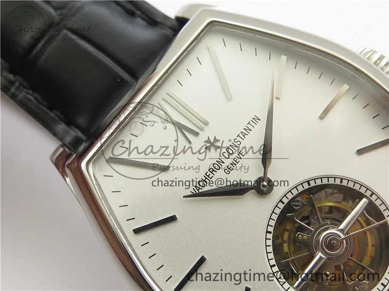 Sporty Malte Tourbillon SS VCR Best Edition White Dial on Black Croco Leather Strap 9915