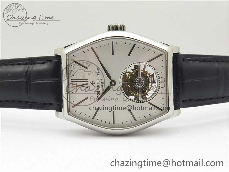 Sporty Malte Tourbillon SS VCR Best Edition White Dial on Black Croco Leather Strap 9915