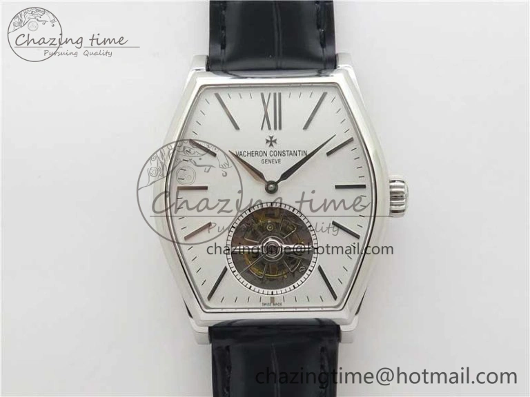 Sporty Malte Tourbillon SS VCR Best Edition White Dial on Black Croco Leather Strap 9915