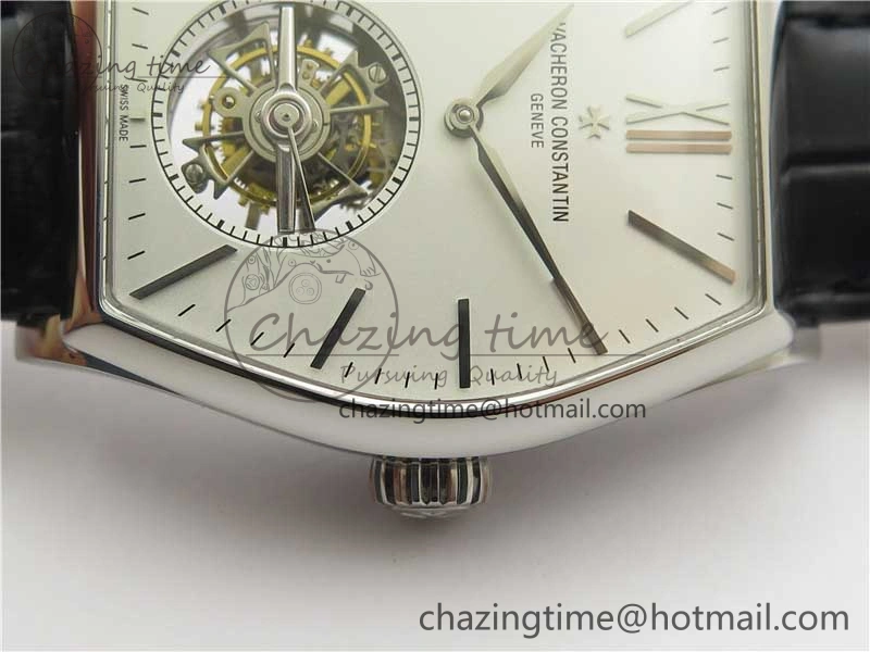Sporty Malte Tourbillon SS VCR Best Edition White Dial on Black Croco Leather Strap 9915