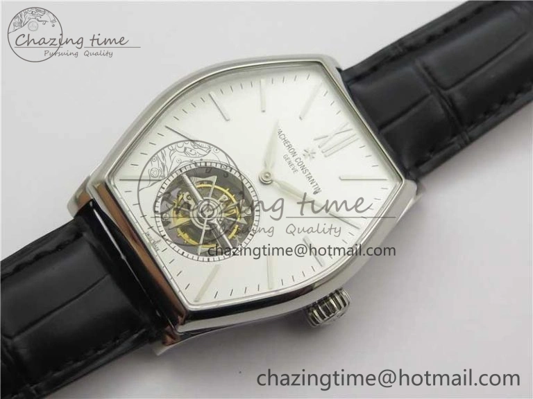 Sporty Malte Tourbillon SS VCR Best Edition White Dial on Black Croco Leather Strap 9915