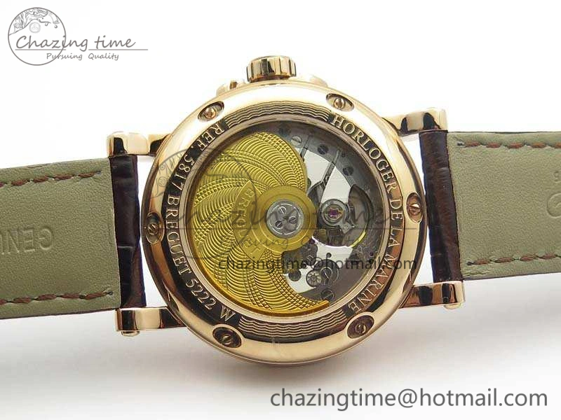 Efficient Marine 5222 RG HGF 1:1 Best Edition Brown Dial On Leather Strap Asian Cal.517GG (Free Rubber Strap) 5362