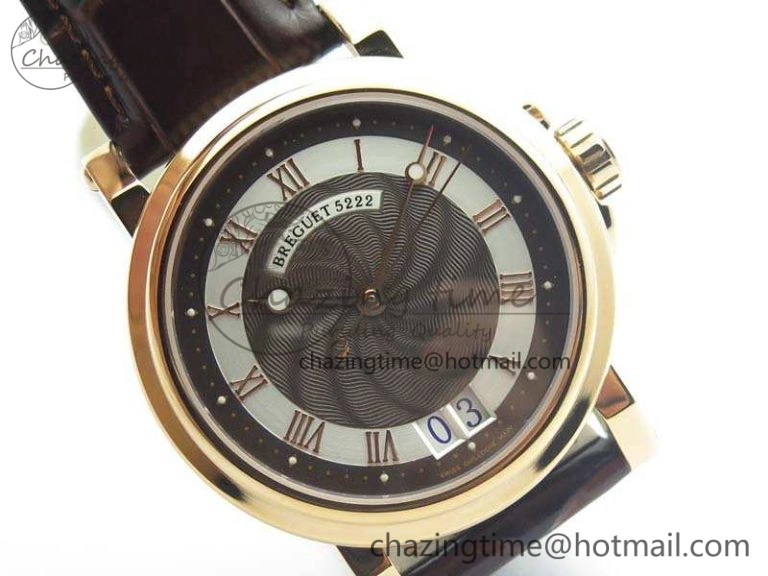 Efficient Marine 5222 RG HGF 1:1 Best Edition Brown Dial On Leather Strap Asian Cal.517GG (Free Rubber Strap) 5362