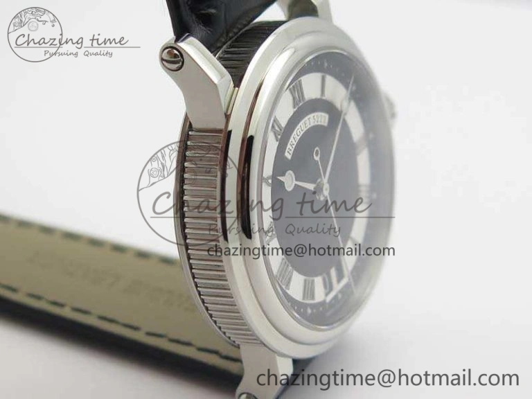 Marine 5222 SS HGF 1:1 Best Edition Black Dial On Leather Strap Asian Cal.517GG (Free Rubber Strap) Unique 5358