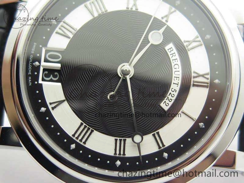 Marine 5222 SS HGF 1:1 Best Edition Black Dial On Leather Strap Asian Cal.517GG (Free Rubber Strap) Unique 5358