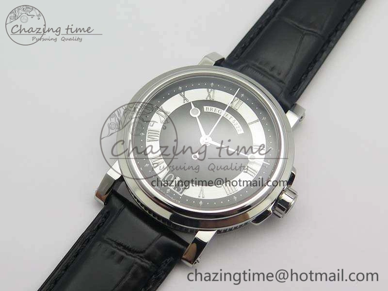 Marine 5222 SS HGF 1:1 Best Edition Black Dial On Leather Strap Asian Cal.517GG (Free Rubber Strap) Unique 5358