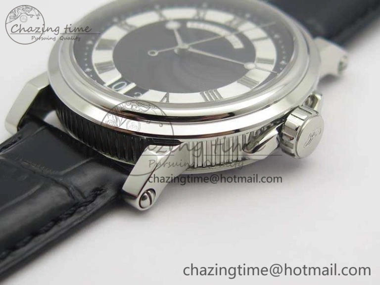 Marine 5222 SS HGF 1:1 Best Edition Black Dial On Leather Strap Asian Cal.517GG (Free Rubber Strap) Unique 5358