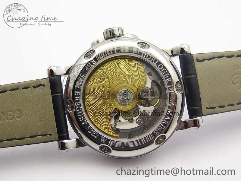 Lightweight Marine 5222 SS HGF 1:1 Best Edition Blue Dial On Leather Strap Asian Cal.517GG (Free Rubber Strap) 5357