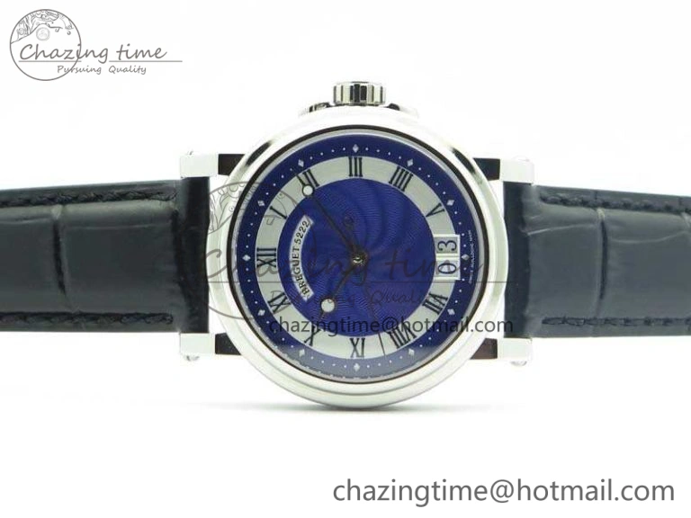 Lightweight Marine 5222 SS HGF 1:1 Best Edition Blue Dial On Leather Strap Asian Cal.517GG (Free Rubber Strap) 5357