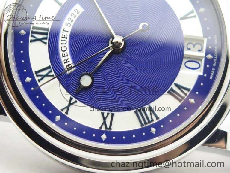 Lightweight Marine 5222 SS HGF 1:1 Best Edition Blue Dial On Leather Strap Asian Cal.517GG (Free Rubber Strap) 5357
