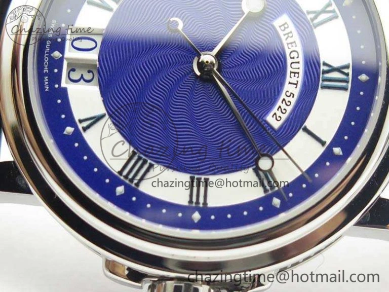 Lightweight Marine 5222 SS HGF 1:1 Best Edition Blue Dial On Leather Strap Asian Cal.517GG (Free Rubber Strap) 5357