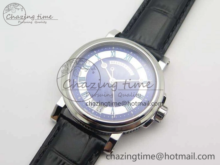 Lightweight Marine 5222 SS HGF 1:1 Best Edition Blue Dial On Leather Strap Asian Cal.517GG (Free Rubber Strap) 5357